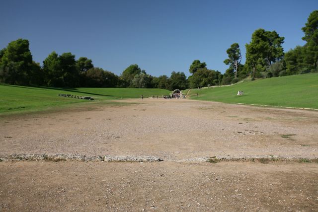 Ancient Olympia - Finishing line at the end of the race course 